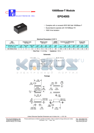 EPG4005 datasheet - 1000Base-T Module