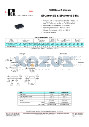 EPG4014SE datasheet - 1000Base-T Module