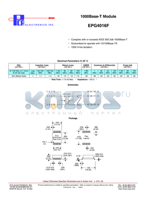 EPG4016F datasheet - 1000Base-T Module