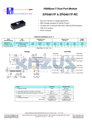 EPG4017F datasheet - 1000Base-T Dual Port Module