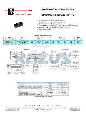 EPG4017F-RC datasheet - 1000Base-T Dual Port Module