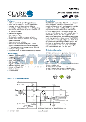 CPC7593ZCTR datasheet - Line Card Access Switch