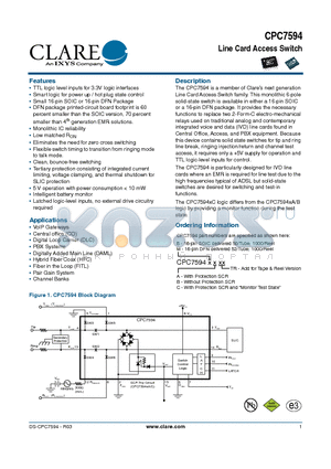 CPC7594BATR datasheet - Line Card Access Switch