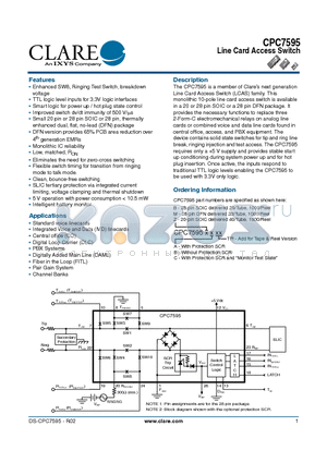 CPC7595BBTR datasheet - Line Card Access Switch