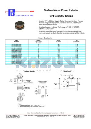 EPI100142G3229L datasheet - Surface Mount Power Inductor