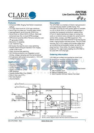CPC7595ZCTR datasheet - Line Card Access Switch