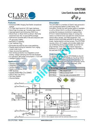 CPC7595XA datasheet - Line Card Access Switch