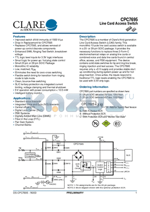 CPC7695BCTR datasheet - Line Card Access Switch