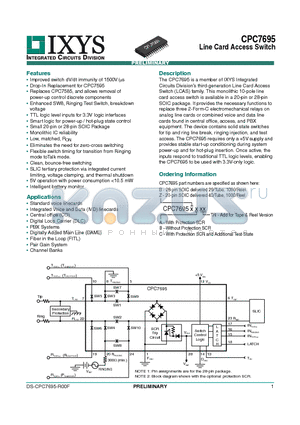 CPC7695_12 datasheet - Line Card Access Switch