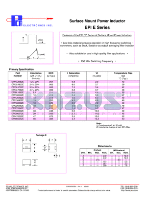 EPI120492E datasheet - Surface Mount Power Inductor