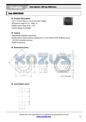 CDRH12D58RNP-330M datasheet - Power Inductors