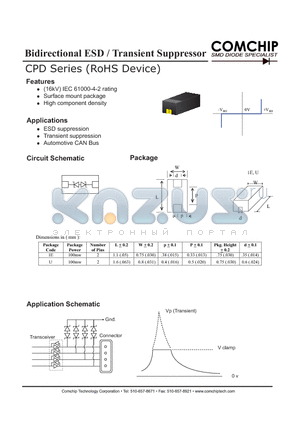 CPD1U5V0 datasheet - Bidirectional ESD / Transient Suppressor