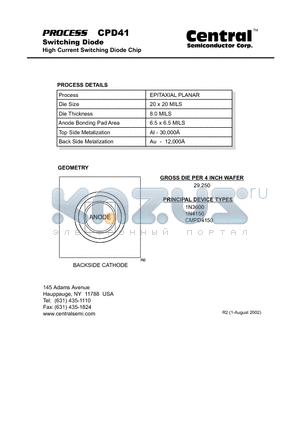 CPD41 datasheet - Switching Diode High Current Switching Diode Chip