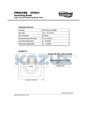 CPD41_10 datasheet - Switching Diode High Current Switching Diode Chip