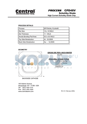 CPD48V datasheet - Schottky Diode High Current Schottky Diode Chip