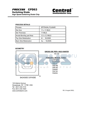 CPD63 datasheet - Switching Diode High Speed Switching Diode Chip