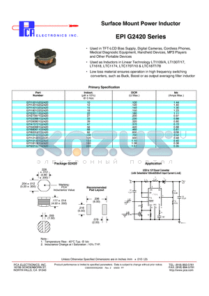 EPI181381G2420 datasheet - Surface Mount Power Inductor