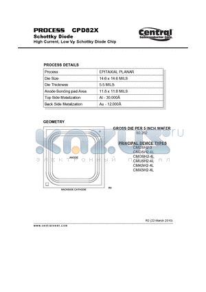 CPD82X_10 datasheet - Schottky Diode High Current, Low VF Schottky Diode Chip