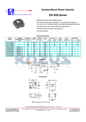 EPI221321B30 datasheet - Surface Mount Power Inductor