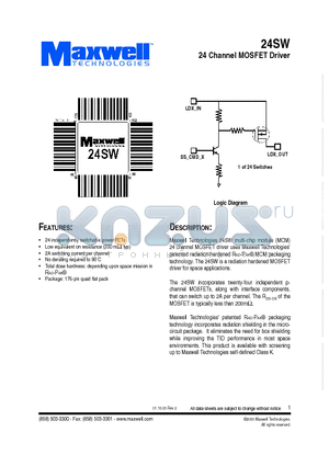 24SWRPQK datasheet - 24 Channel MOSFET Driver