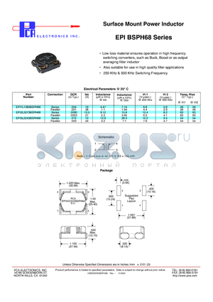 EPI2L3273BSPH68 datasheet - Surface Mount Power Inductor