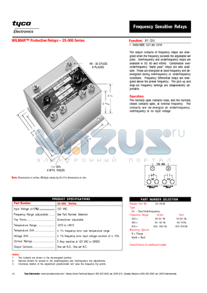 25-060X datasheet - WILMAR Protective Relays - 25-000 Series