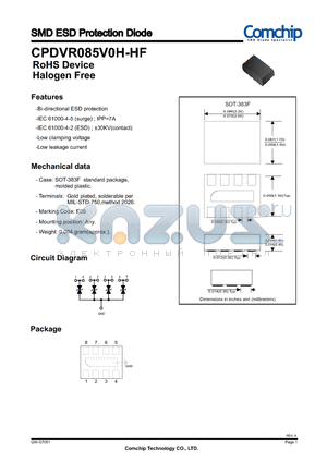 CPDVR085V0H-HF datasheet - SMD ESD Protection Diode