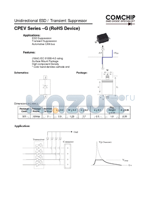 CPEV12V-G datasheet - Unidirectional ESD / Transient Suppressor