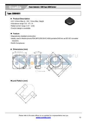 CDRH4D11 datasheet - Power Inductors