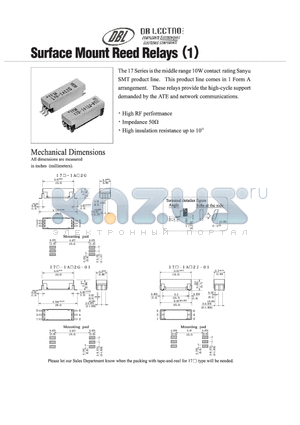 17D-1A12G datasheet - SURFACE MOUNT REED RELAYS