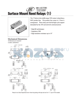 17D-1A22R-01 datasheet - SURFACE MOUNT REED RELAYS