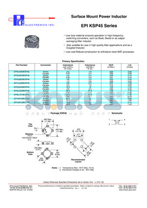 EPI6L7212KSP45 datasheet - Surface Mount Power Inductor