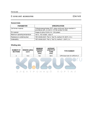 CPH-E14-1S-12PD-A1-Z datasheet - E cores and accessories