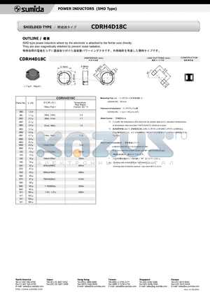 CDRH4D18C datasheet - POWER INDUCTORS (SMD Type)