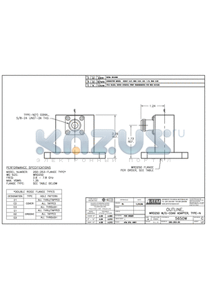 250-253-C3 datasheet - OUTLINE, WRD250 W/G-COAX ADAPTER, TYPE-N