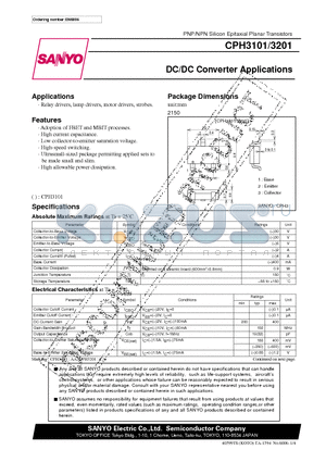 CPH3101 datasheet - DC/DC Converter Applications