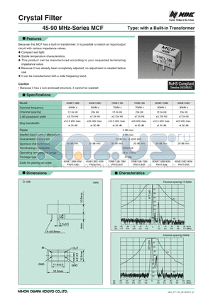 45NE15BC datasheet - 45-90 MHz-Series MCF