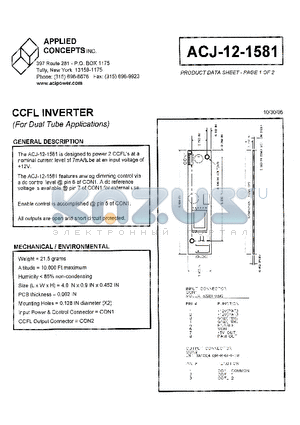 ACJ-12-1581 datasheet - CCFL INVERTER