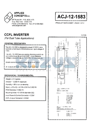 ACJ-12-1583 datasheet - CCFL INVERTER