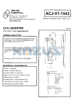 ACJ-V1-1543 datasheet - CCFL INVERTER