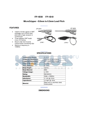FP-1B30 datasheet - MicroGripper - 0.8mm to 0.5mm Lead Pitch
