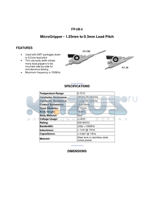 FP-2B-2 datasheet - MicroGripper - 1.25mm to 0.3mm Lead Pitch