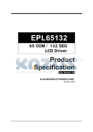 EPL65132 datasheet - 65 COM / 132 SEG LCD Driver