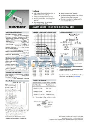 4600M datasheet - Thick Film Conformal SIPs