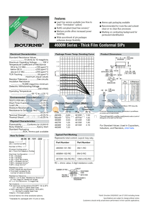 46010M-4-RC/RC datasheet - Thick Film Conformal SIPs