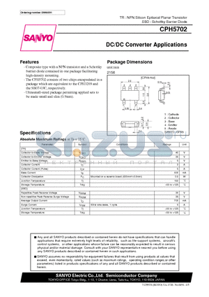 CPH5702 datasheet - DC/DC Converter Applications
