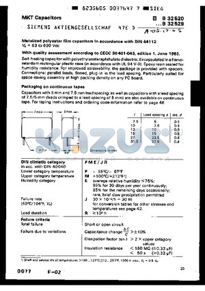 B32522 datasheet - MKT Capacitors