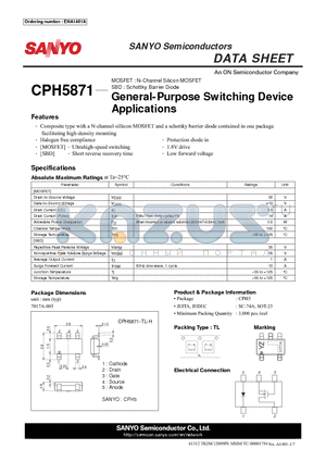 CPH5871_12 datasheet - General-Purpose Switching Device Applications