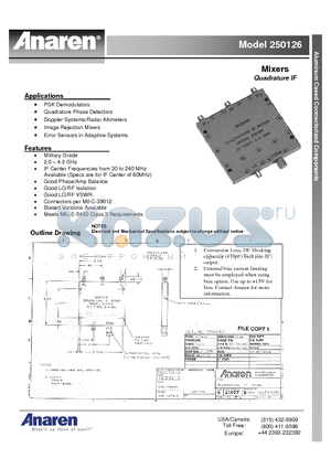 250126 datasheet - Mixers Quadrature IF