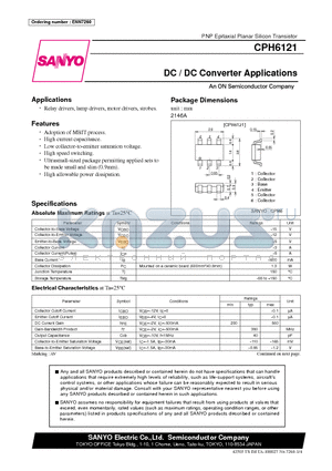 CPH6121 datasheet - DC / DC Converter Applications